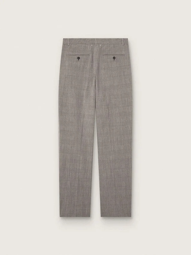 Slim fit-byxor för herr i grå Prince of Wales-rutmönster