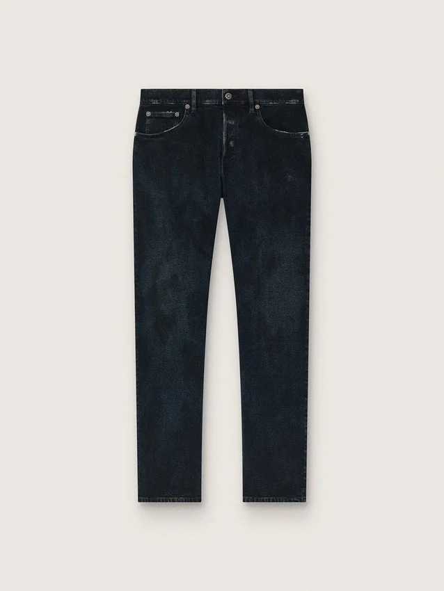 Slim-fit-jeans för herr i mörk indigofärgad stretchdenim