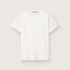 Slim fit-T-shirt för dam i vitt med slitna detaljer