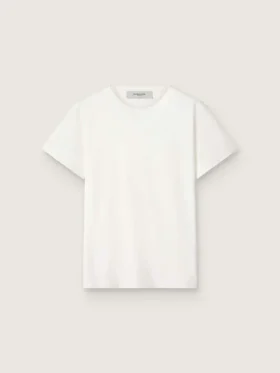 Slim fit-T-shirt för dam i vitt med slitna detaljer