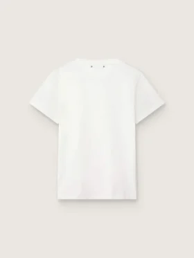 Slim fit-T-shirt för dam i vitt med slitna detaljer