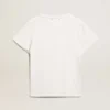 Slim fit-T-shirt för dam i vitt med slitna detaljer