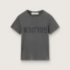 Slitad T-shirt i smal passform i antracitgrått