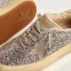 Space-Star-skor för damer i silverglitter med foder av fårskinn