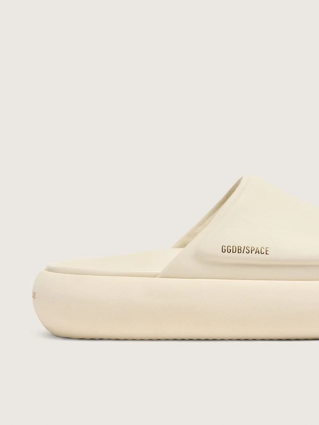Space-Star-slip-ons för damer i vitt läder
