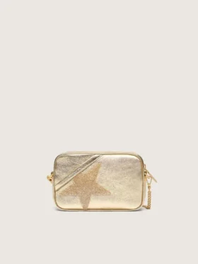 Star Bag i platinafärgat läder med Swarovski-stjärna