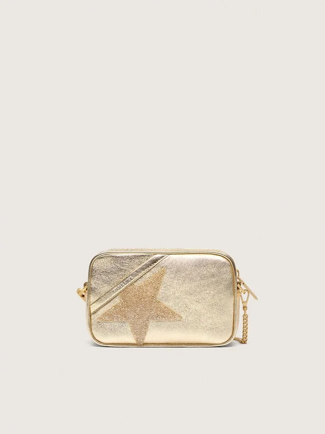 Star Bag i platinafärgat läder med Swarovski-stjärna