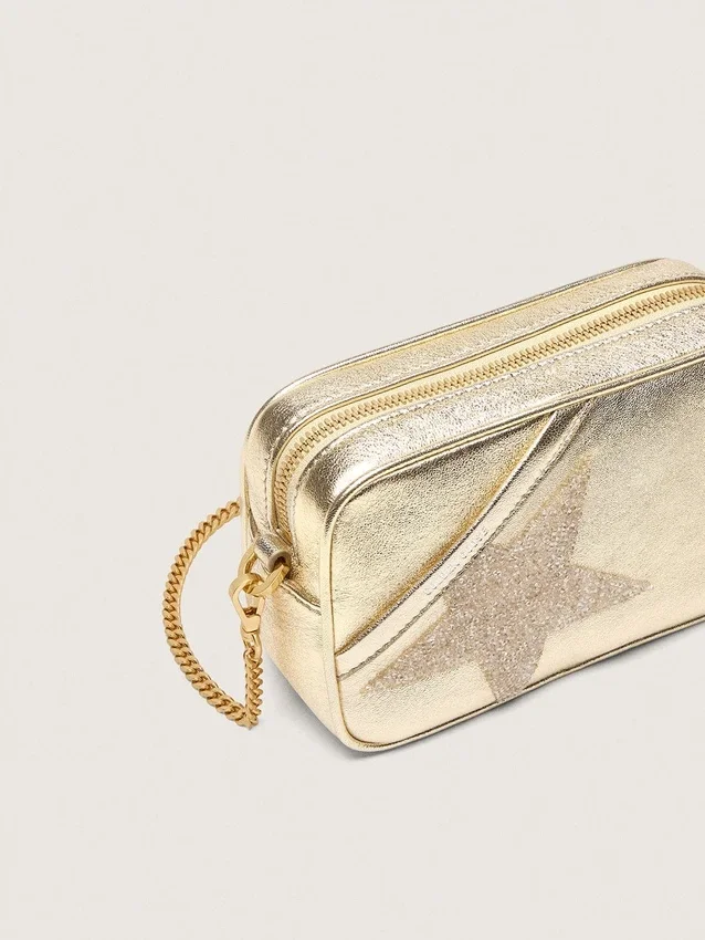 Star Bag i platinafärgat läder med Swarovski-stjärna