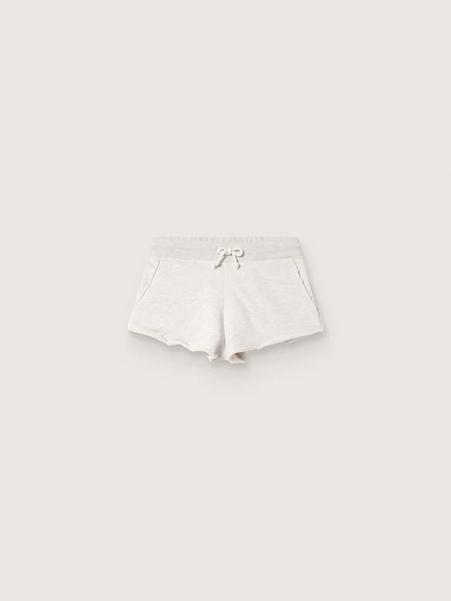 Star-damshorts i grå melerad fleece