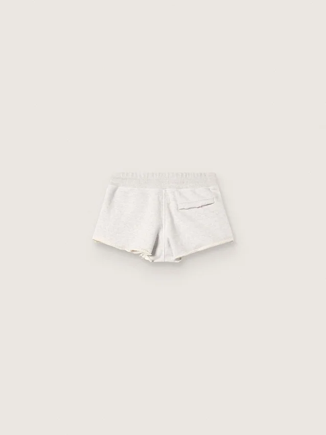 Star-damshorts i grå melerad fleece