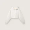 Star – kort hoodie för dam i grå melerad bomull