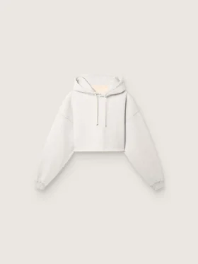 Star – kort hoodie för dam i grå melerad bomull