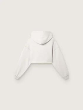 Star – kort hoodie för dam i grå melerad bomull