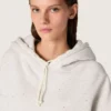 Star – kort hoodie för dam i grå melerad bomull