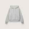 Star unisex-sweatshirt med huva i grå melerad bomull