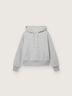 Star unisex-sweatshirt med huva i grå melerad bomull