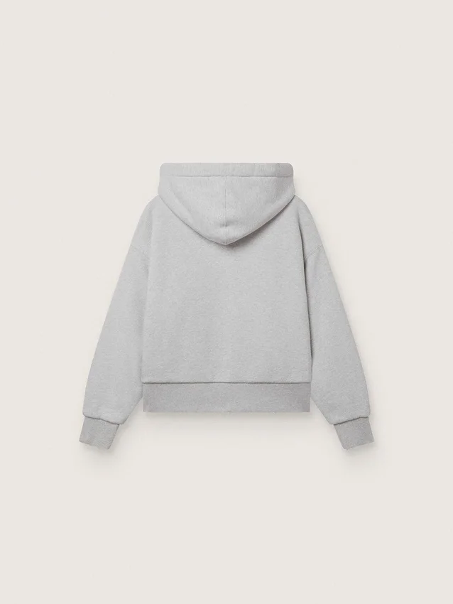 Star unisex-sweatshirt med huva i grå melerad bomull