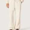 Star unisex-träningsbyxor i vintagevit fleece