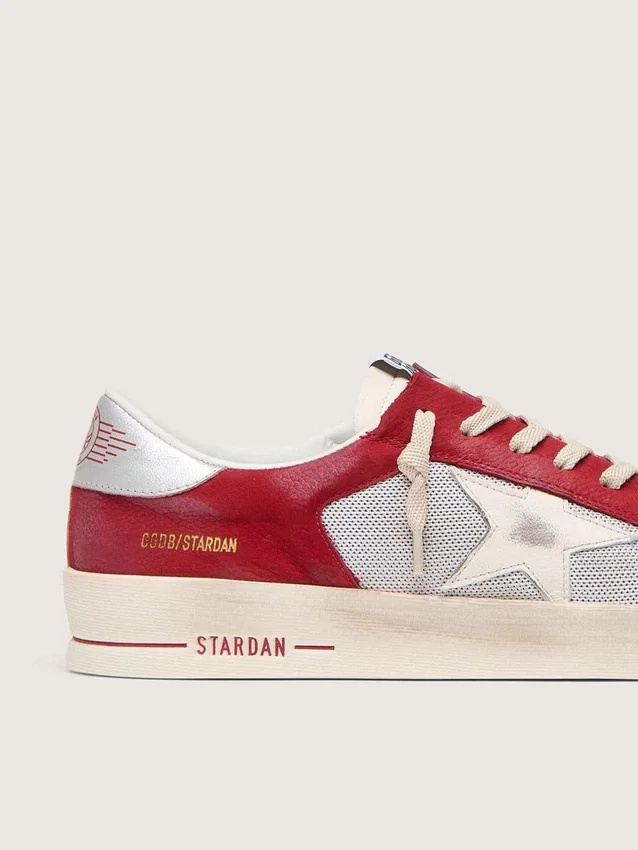 Stardan för herr i mesh och nubuck med nappa-stjärna och läderflik på hälen