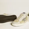 Stardan för herr i nubuck och crackle-läder med silvermetallisk läderstjärna