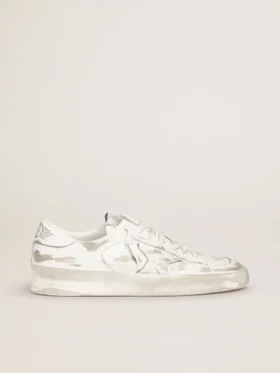 Stardan-sneakers i vitt läder med sliten look