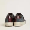 Stardan LTD för herr i antracitfärgat nubuck och blått mocka med stjärna i metalliskt läder