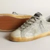 Super-Star för dam i åldrat vitt nubuck med Swarovski-kristaller