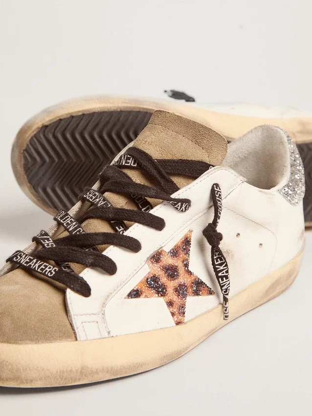 Super-Star för dam med leopardmönster och stjärna i Swarovski-kristall