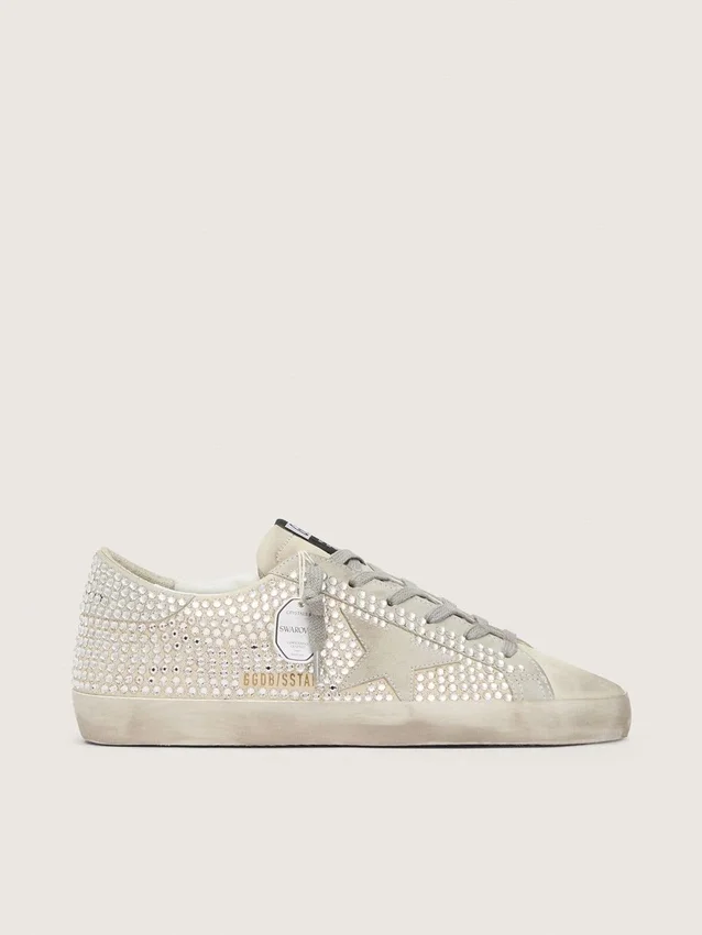 Super-Star i nubuck med Swarovski-kristaller och isgrå stjärna i mocka