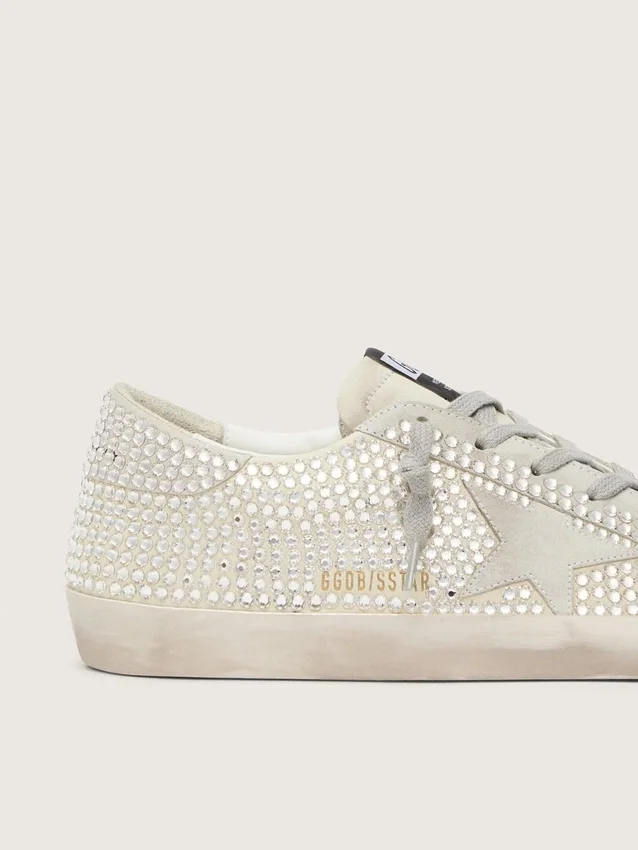 Super-Star i nubuck med Swarovski-kristaller och isgrå stjärna i mocka
