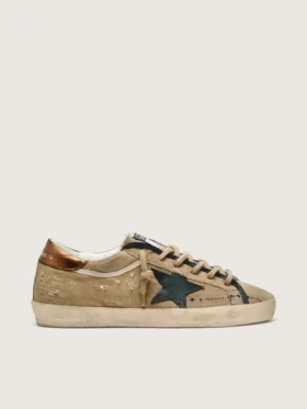 Super-Star LTD för dam i beige canvas med svart läderstjärna