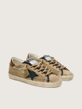 Super-Star LTD för dam i beige canvas med svart läderstjärna
