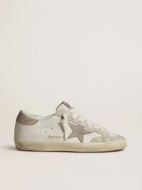 Super-Star LTD för dam med beige stjärna och hälflik i mocka samt blomsterbroderi