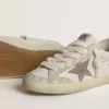 Super-Star LTD för dam med beige stjärna och hälflik i mocka samt blomsterbroderi
