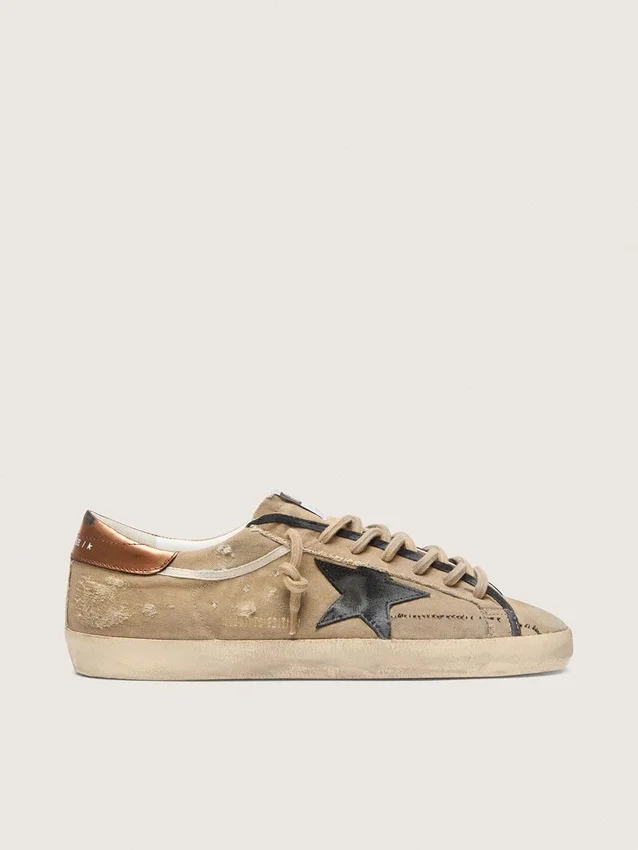 Super-Star LTD för herr i beige canvas med svart läderstjärna