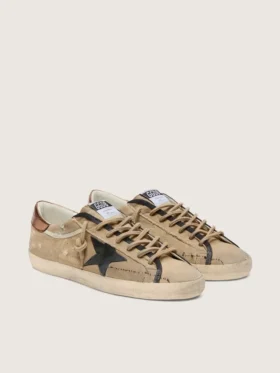 Super-Star LTD för herr i beige canvas med svart läderstjärna
