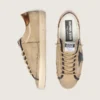 Super-Star LTD för herr i beige canvas med svart läderstjärna