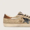 Super-Star LTD för herr i beige canvas med svart läderstjärna
