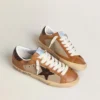 Super-Star LTD för herr i beige ull med brun läderstjärna och kamelfärgade insatser