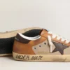 Super-Star LTD för herr i beige ull med brun läderstjärna och kamelfärgade insatser