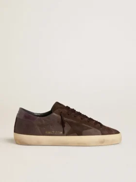 Super-Star LTD för herr i brunt nubuck med stjärna i mocka och lädertapp i lila på hälen