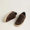 Super-Star LTD för herr i brunt nubuck med stjärna i mocka och lädertapp i lila på hälen