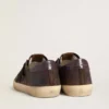 Super-Star LTD för herr i brunt nubuck med stjärna i mocka och lädertapp i lila på hälen