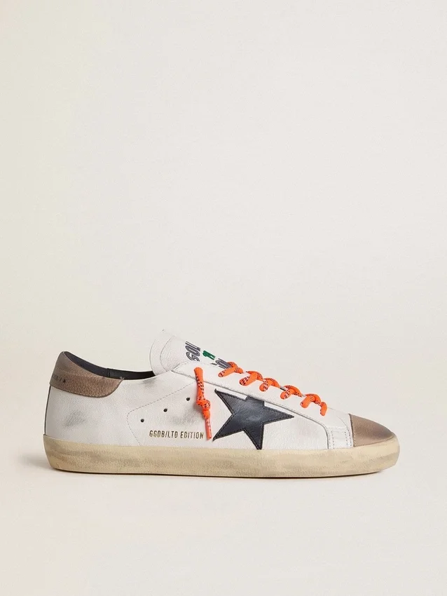Super-Star LTD för herr i läder med svart läderstjärna och beige läderflik på hälen