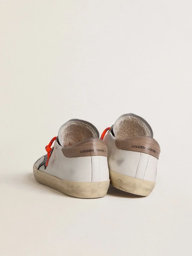 Super-Star LTD för herr i läder med svart läderstjärna och beige läderflik på hälen