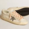 Super-Star LTD i läder med beige stjärna i mocka med Swarovski-nitar