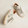 Super-Star-sneakers för damer med stjärna i mocka och brun hälflik
