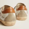 Super-Star-sneakers för damer med stjärna i mocka och brun hälflik