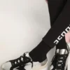 Super-Star-sneakers i silverfärgat läder med insatser i mocka