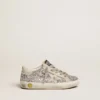 Junior Super-Star med silverglitter och detaljer i mocka
